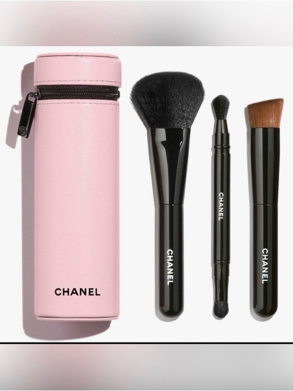 CHANEL BEAUTY - New 111 Pink Makeup Brush Set with Bonus Compact Mirror🌸